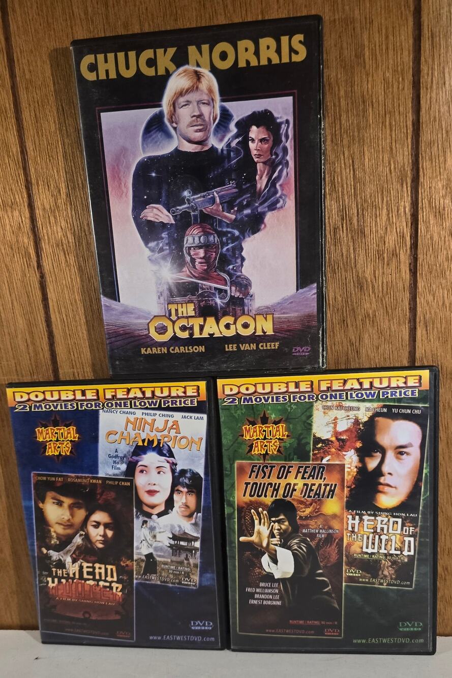 Chuck Norris Martial Arts DVD Lot 3 The Octagon Ninja Champion Hero Wild
